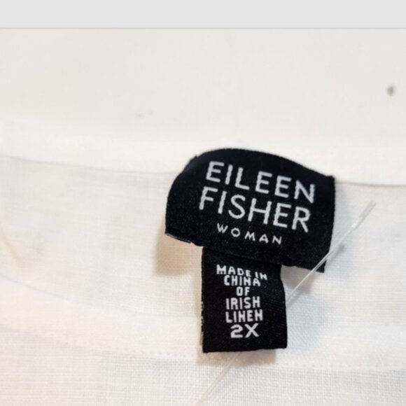 Eileen Fisher Irish Handkerchief Linen Sleeveless White Tank Top - Picture 12 of 16